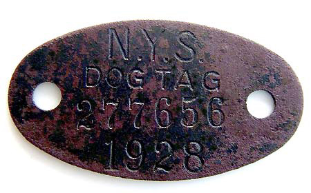 1928 New York State Dog Tag 1