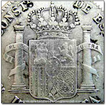 Spain Coat of Arms on Silver Real Coin