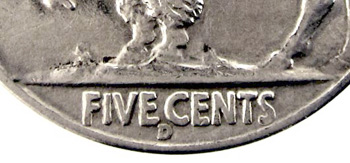 Mint Mark Location on Buffalo Nickel