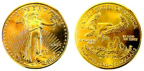 1/2 ounce 2002 American Eagle ($25) Gold Coin