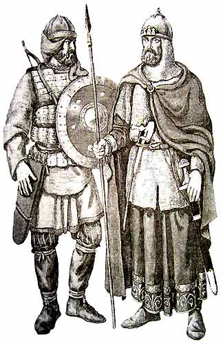 Outfits of Early Russian Soldiers, ca. 11th Century