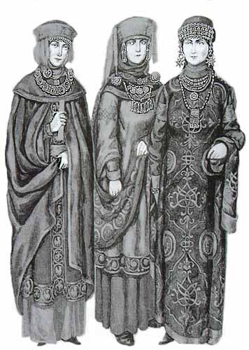 Outfits of Medieval Russian Women, ca. 11th Century