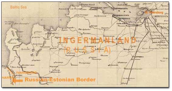 A Fragment Of 1868 Map Of Ingermanland