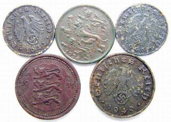 Nazi Germany And Estonian Coins