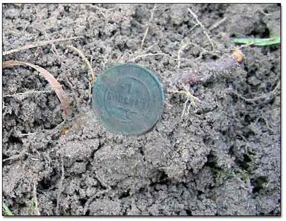 Russian 1886 1 Kopek Coin