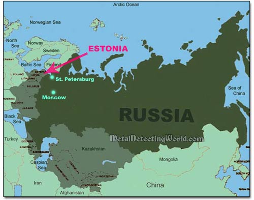 General Map of Russia and Surrounding States. Map of Russia