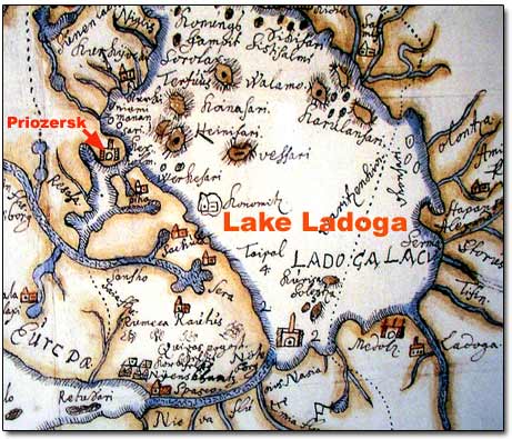 Lake Ladoga - Swedish Map of 1570 