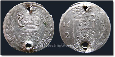 Silver 1665 2 Ore, Swedish King Carl XI Charles XI