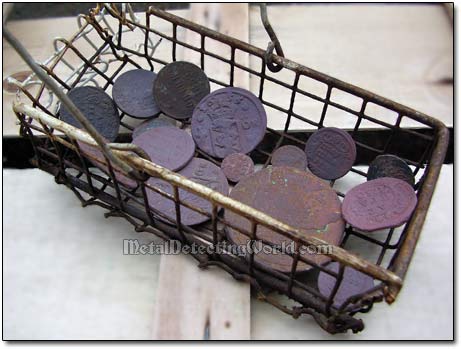 Coin Basket for Submercing Coins into Patinating Solution