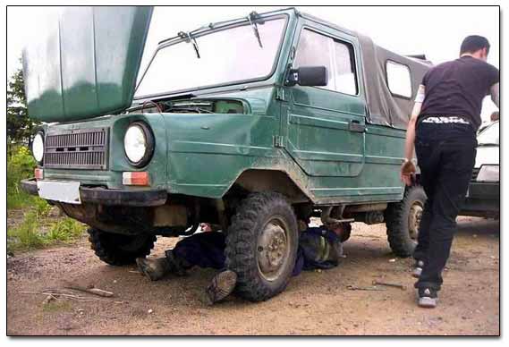Russian Legendary Jeep Under Repair