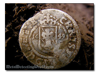 Late Medieval Swedish Hammered Silver Coin 1609 1 �re