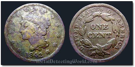 1842 Large Cent Young Head