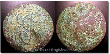 18th Century Dug Copper Coin Before Being Cleaned