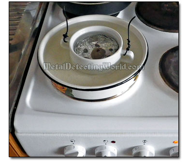 Heat Up Galvanic Cell with Silver Coins on Stove