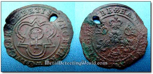 18th Century Dug Copper Jetton After Cleaning