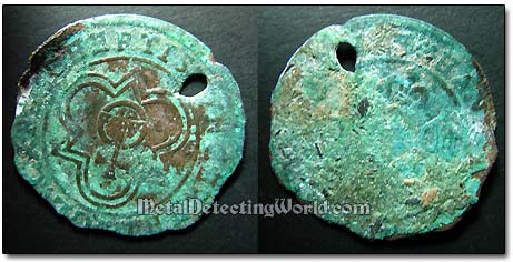 18th Century Dug Copper Jetton Uncleaned