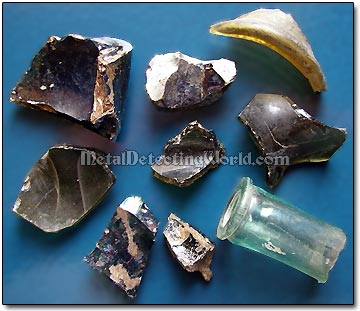 Old Bottle Glass Fragments, circa 17th-19th Centuries