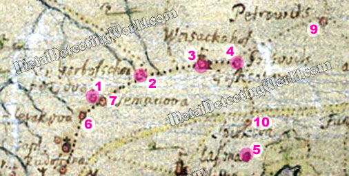 A Fragment of Historic 1704 Map for Research