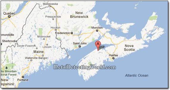 Location of David's home town Berwick in Nova Scotia, Canada, on Google Map