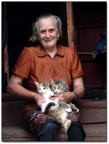 Grandma Olga And Her Kitties