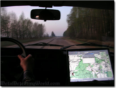 Driving with GPS Laptop Navigator