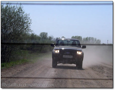 Misha Following in His Ford Ranger